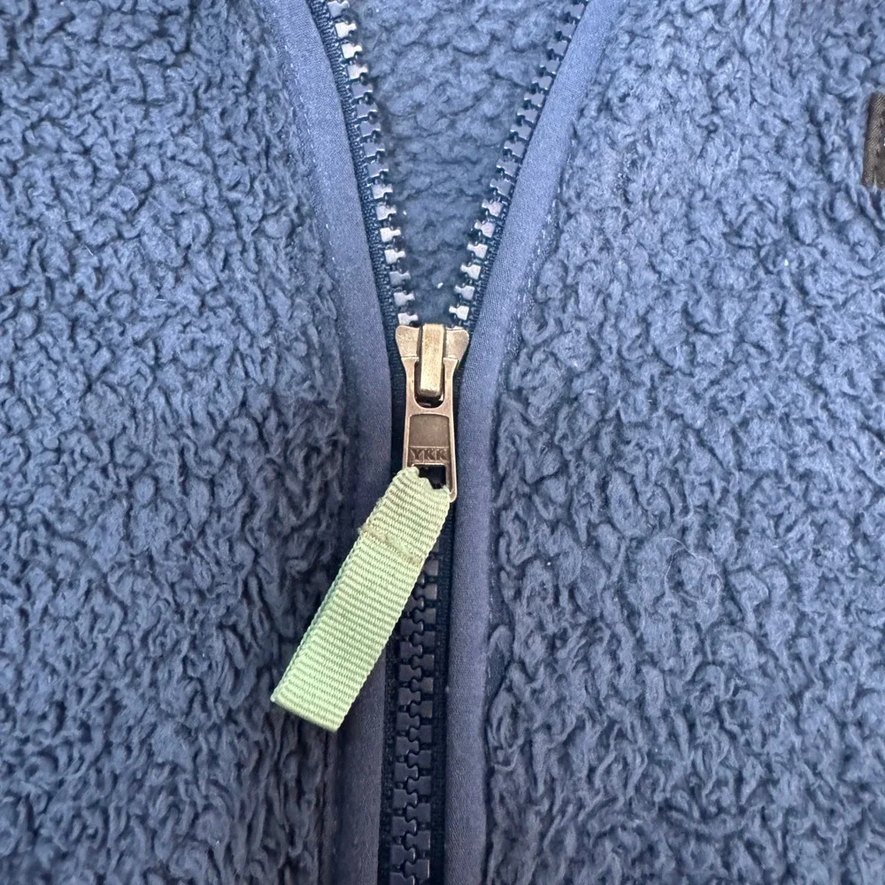 Patagonia Girls Sz 10 Los Gatos Hooded Jacket Blue Sherpa Fleece Full Zip Size M